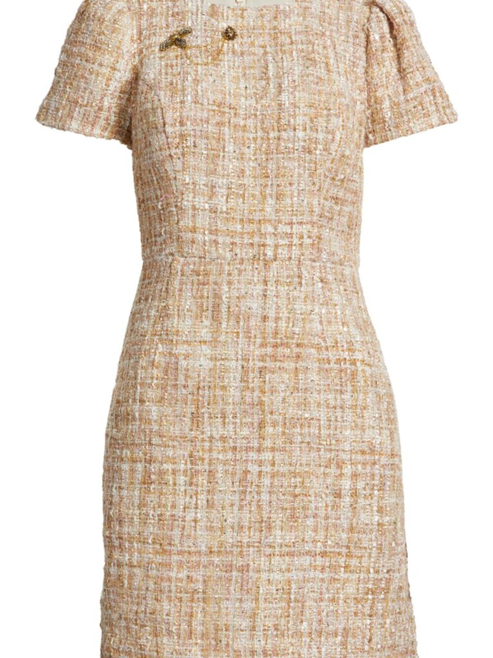 Vince Camuto Pin Detail Bouclé Dress
